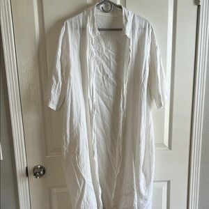 White Long Open Cardigan